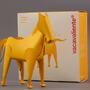 Pferd Schreibtischhelfer aus 100% Recyceltem Leder Gelb 3
