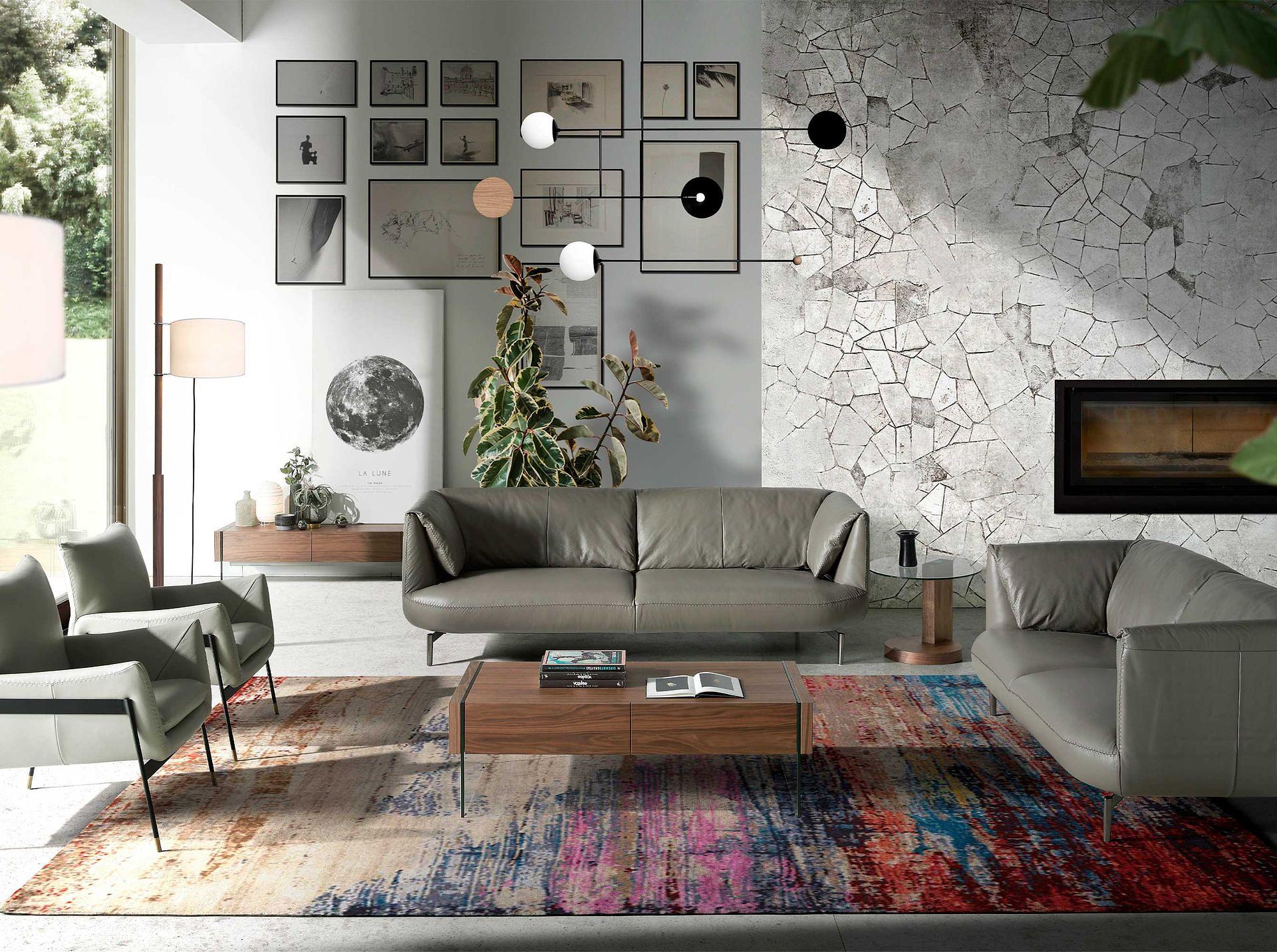 Rechteckiger Couchtisch Nussbaum Glas 3