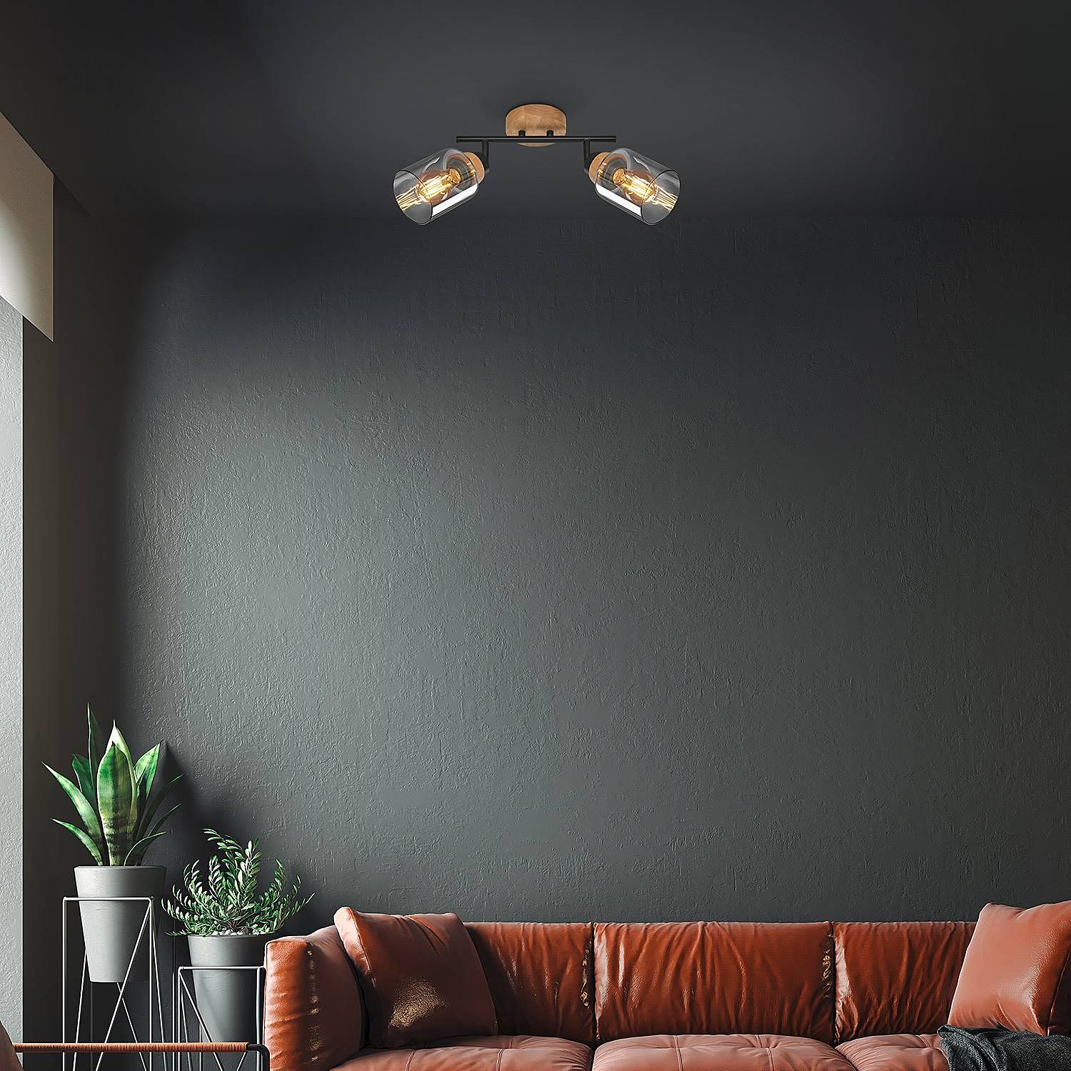 Ceiling lamp Aluminium Oak 2