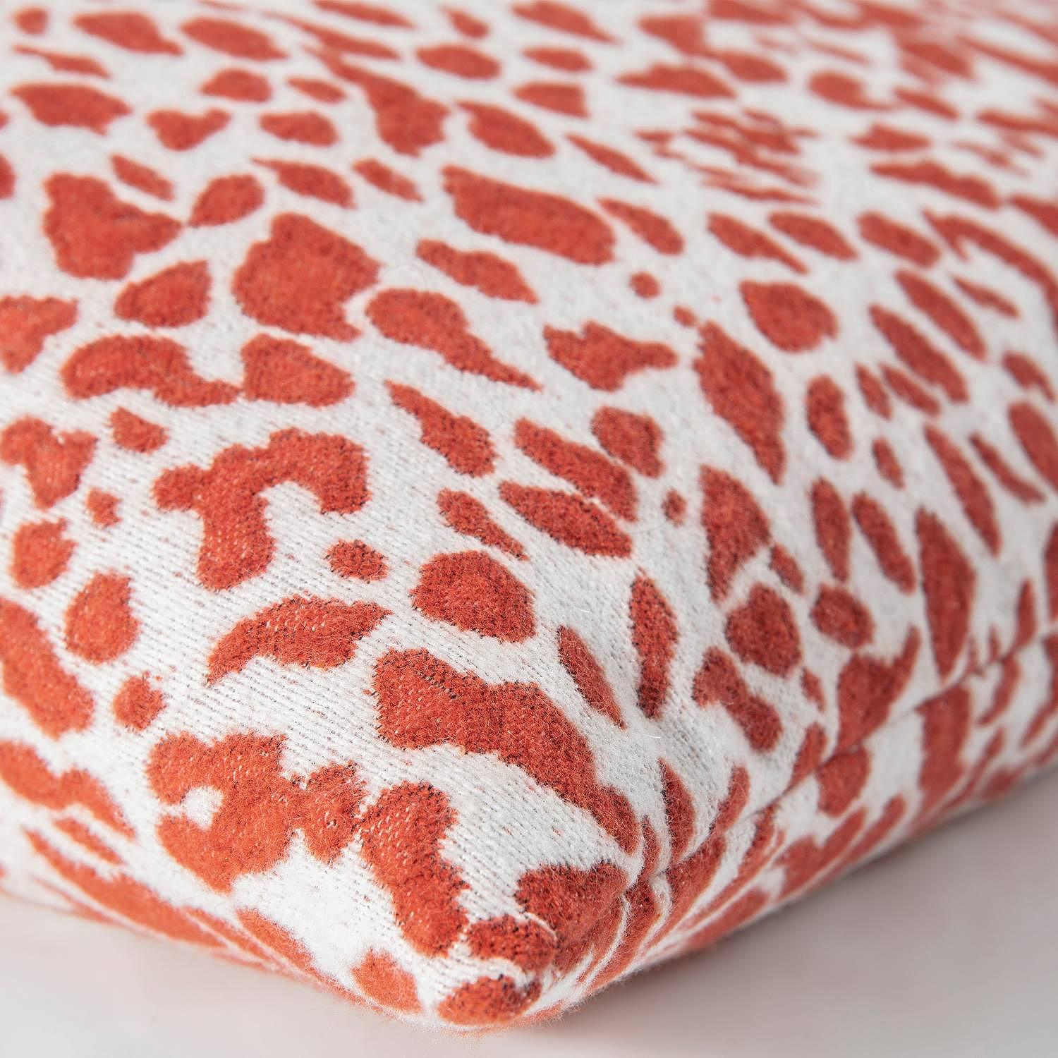 Leopard Pillowcase Jacquard Rust Brown 1