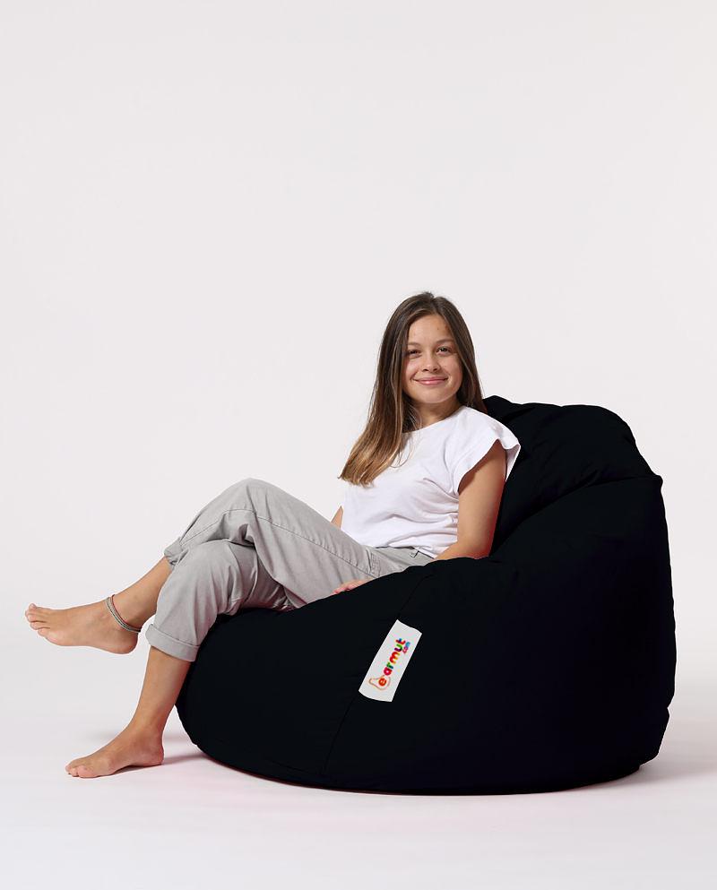 Pouf da giardino XXL nero 9