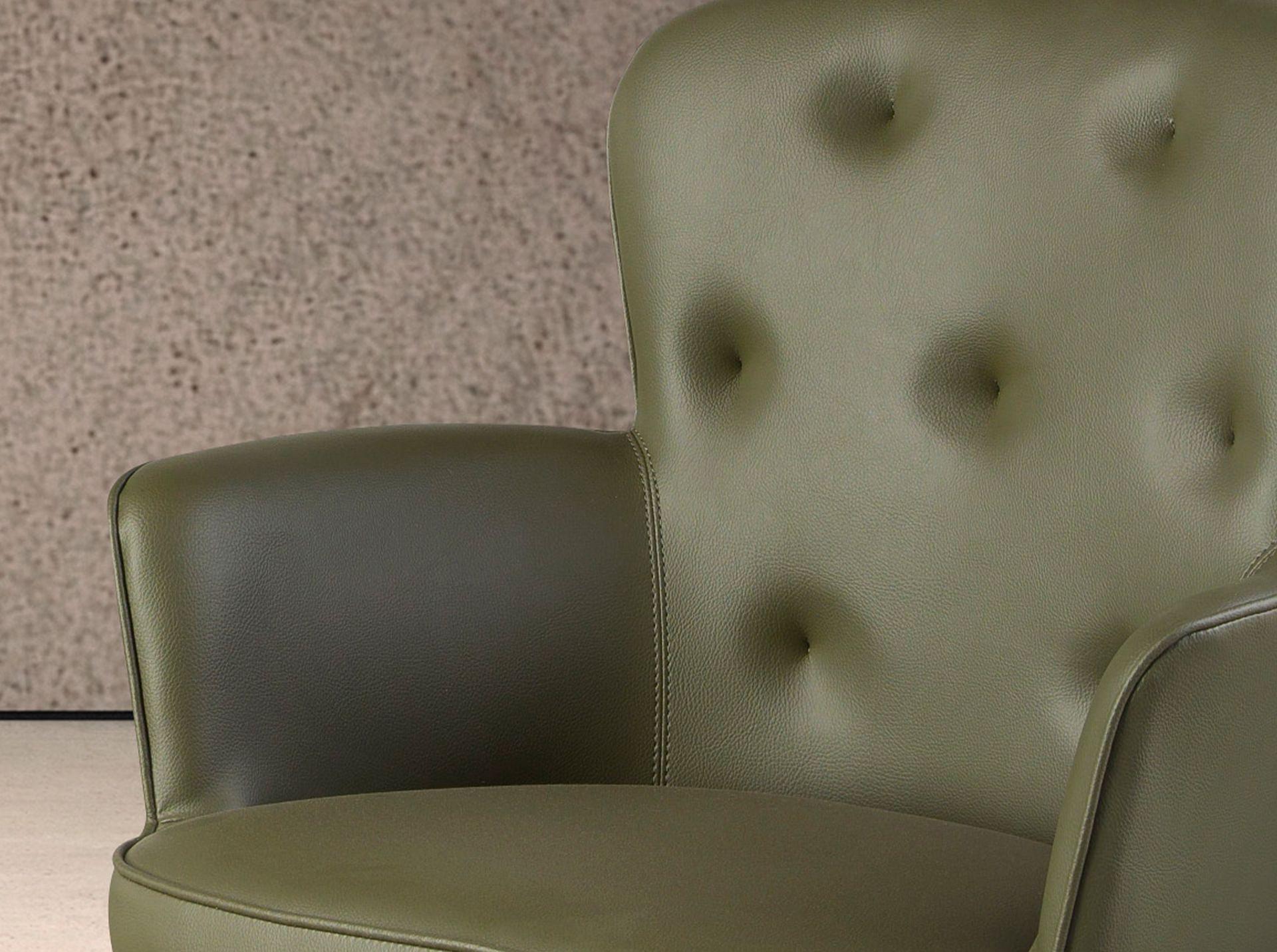 Swiveling chair faux leather green 4