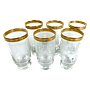 6x Long drink glasses Glass Transparent Gold 0