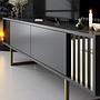 Gold Line TV cabinet Wood veneer Anthracite Black 4