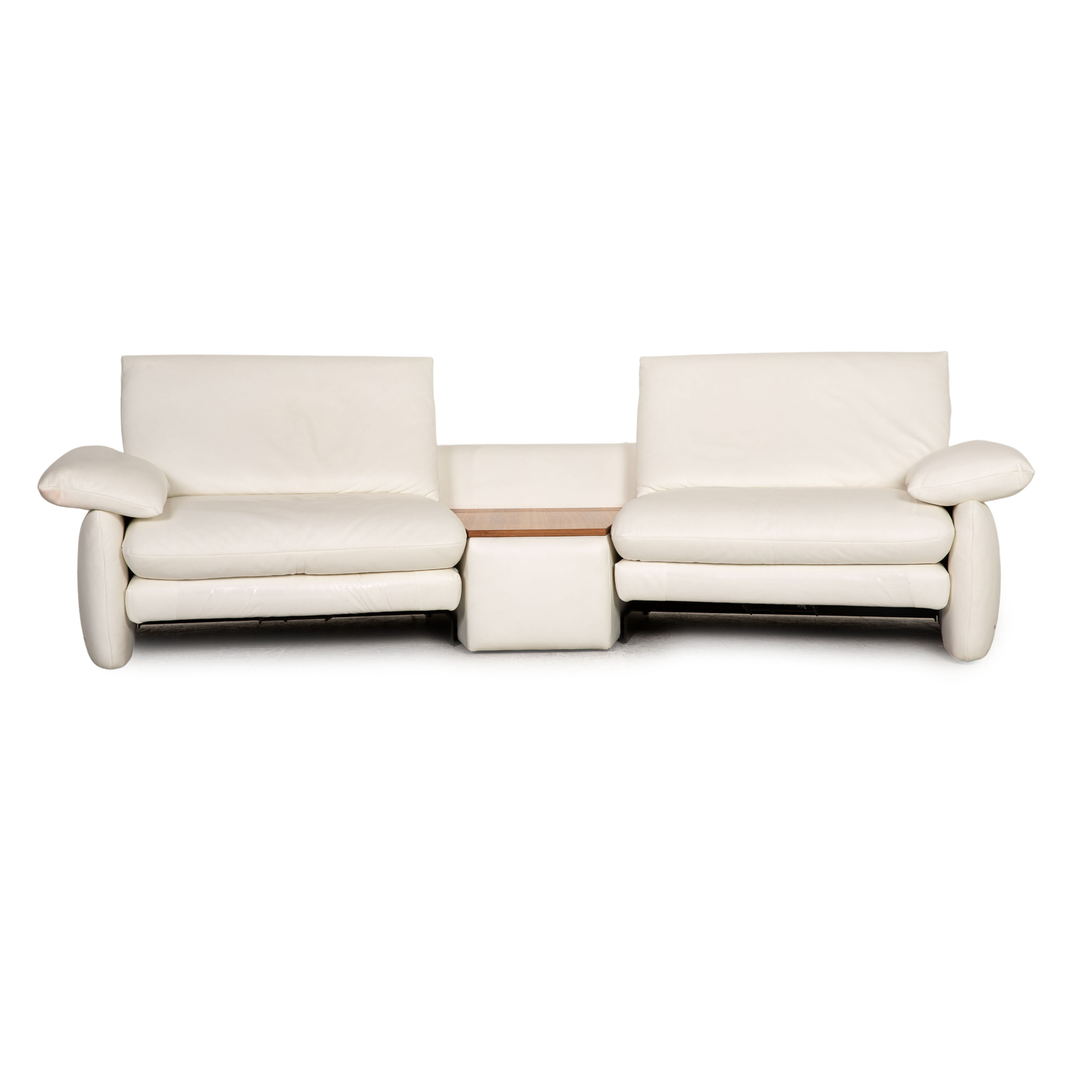 Relaxsofa mit Funktion Leder 2-Sitzer Weiß 0