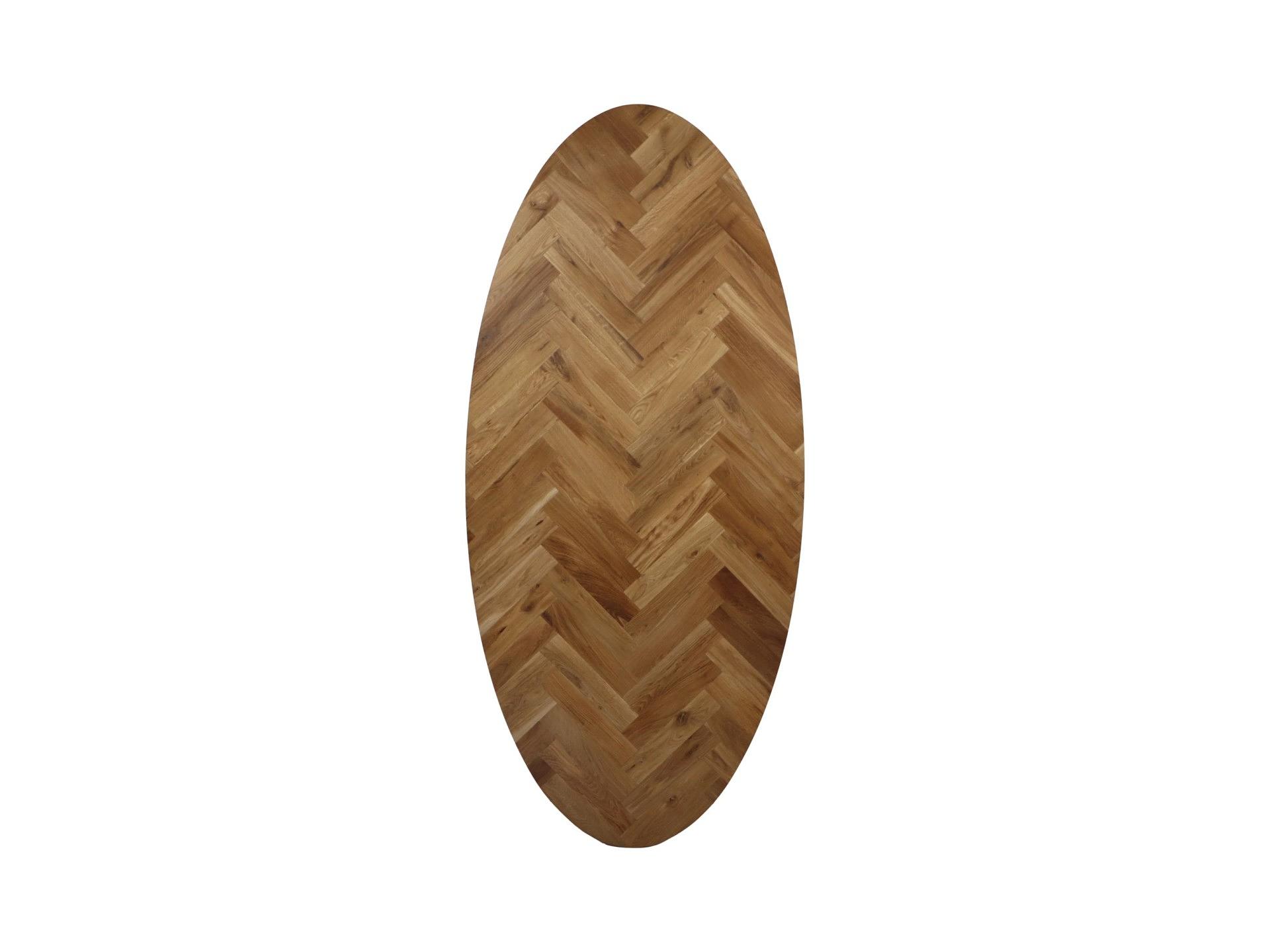 Fishbone Ovale Tischplatte Eiche 0