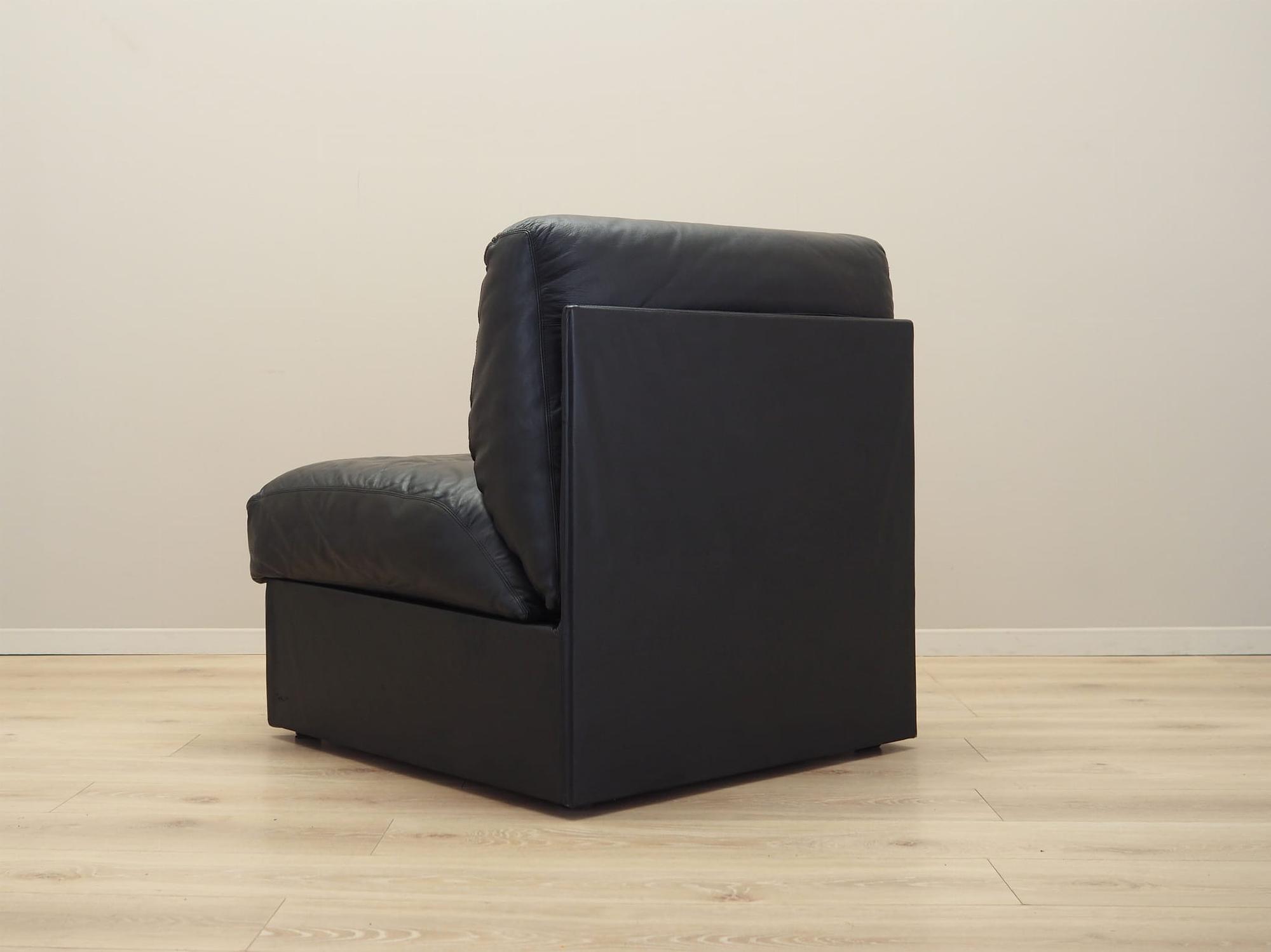 Sessel Leder Schwarz 1960er Jahre 4