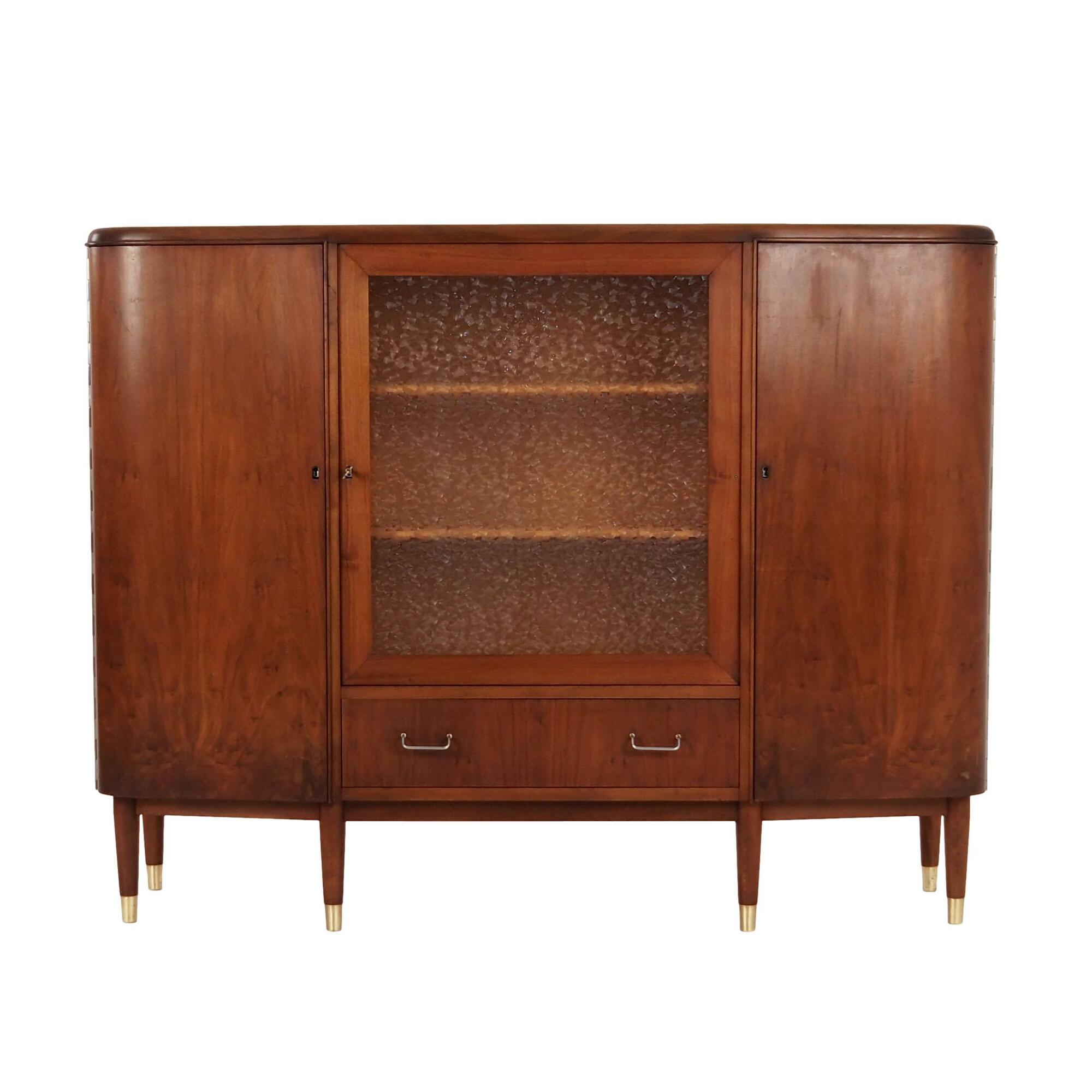 Highboard Walnussholz Braun 1960er Jahre 0