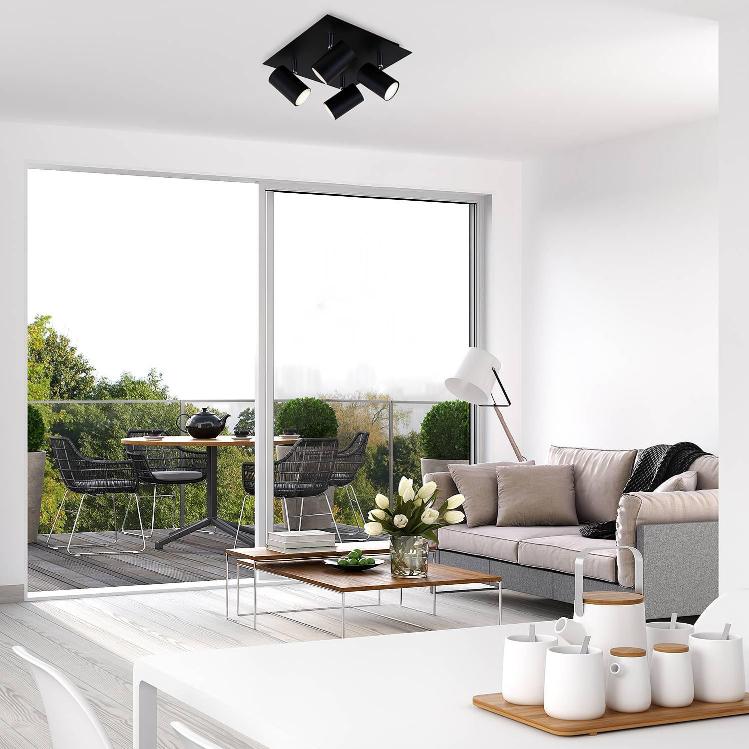 Run Deckenleuchte 4-flammig Eisen 2