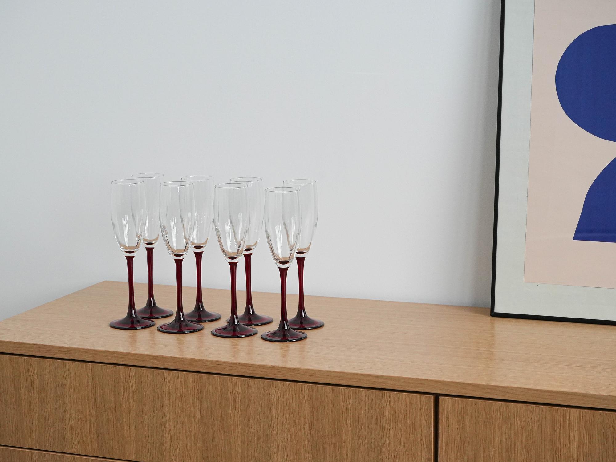 Champagnergläser 8x Rot 1