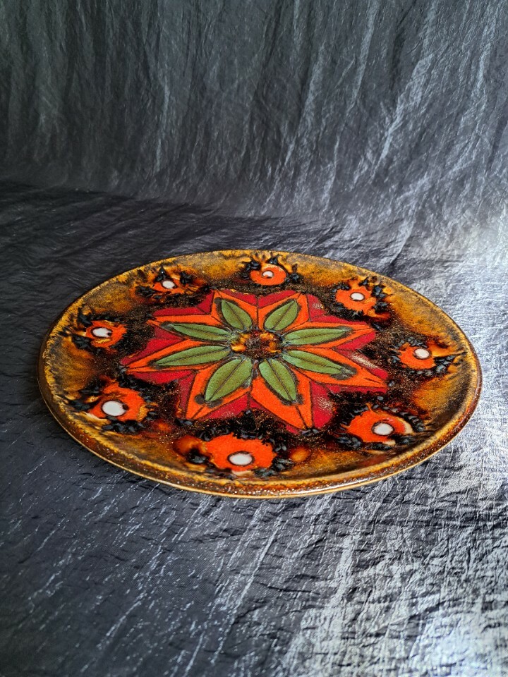 Vintage Wandteller Keramik Mehrfarbig 2