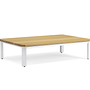 MAUROO Couchtisch Teakholz Weiß 120x80 cm 0