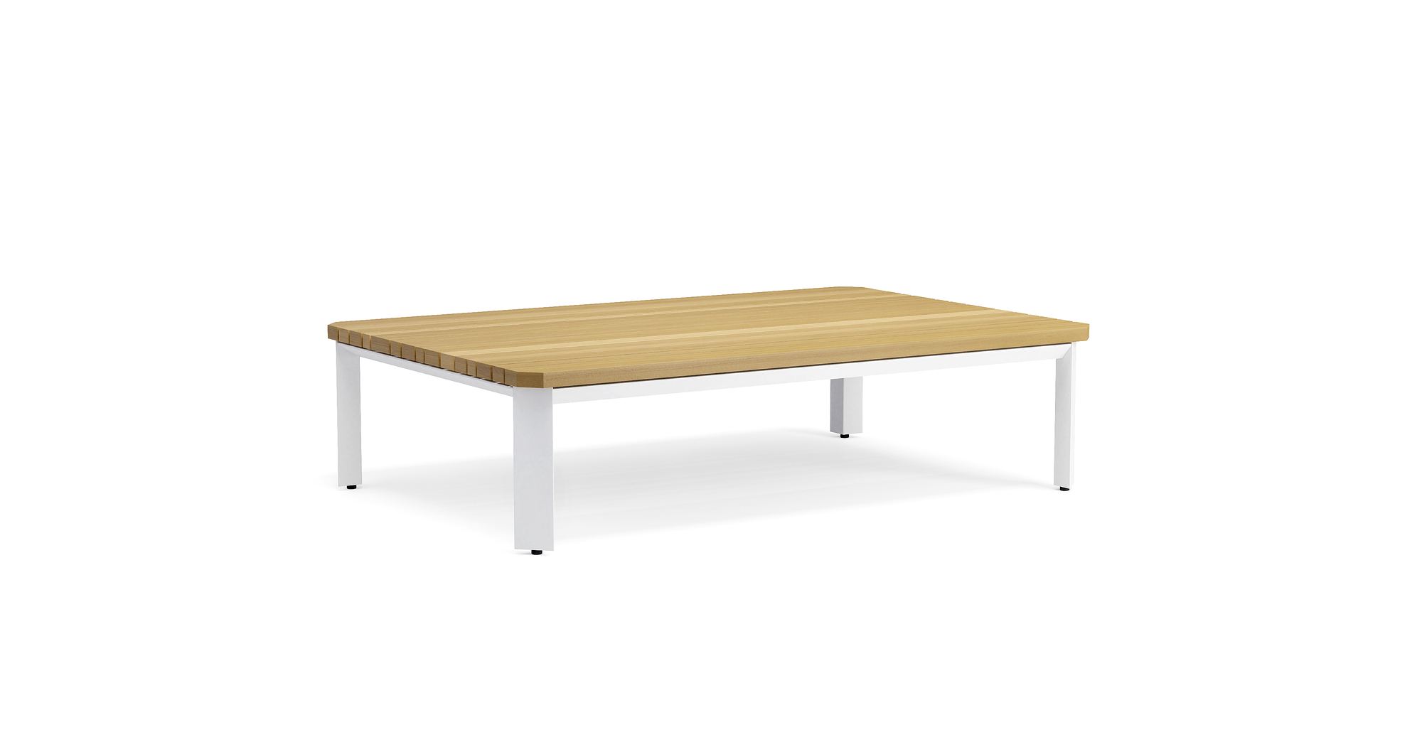 MAUROO Couchtisch Teakholz Weiß 120x80 cm 0