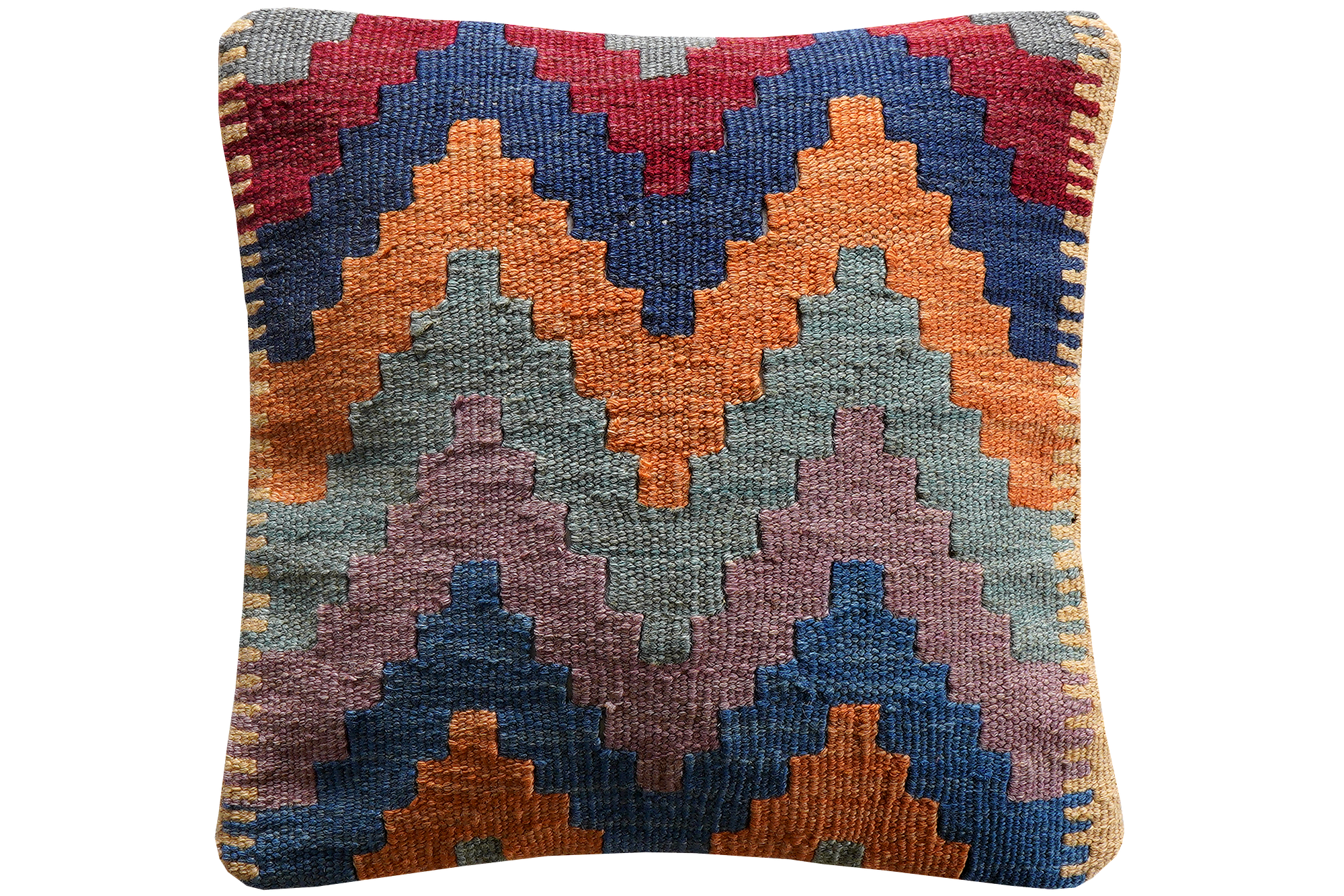 Kelim Kissen Wolle Baumwolle Mehrfarbig 0