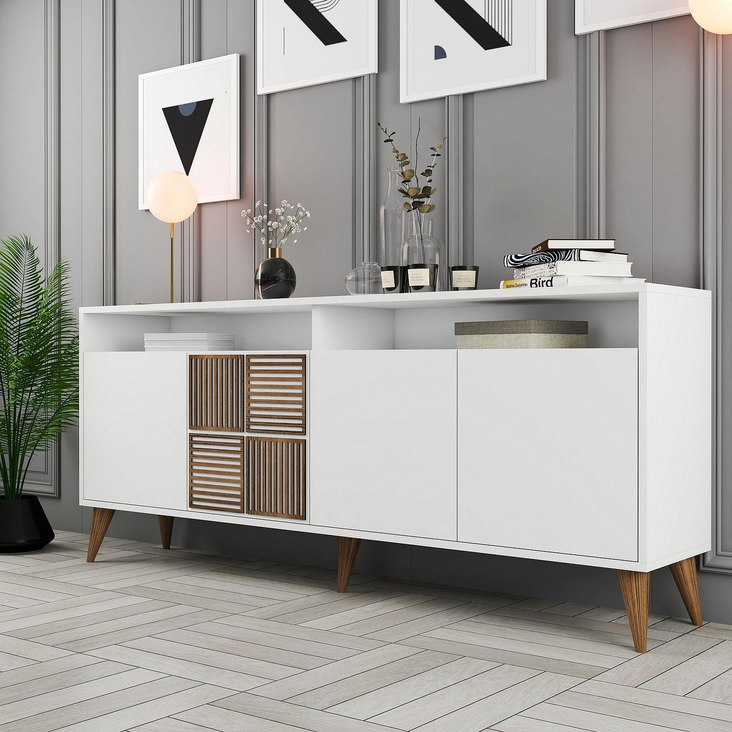 Milan Sideboard White 180cm 1