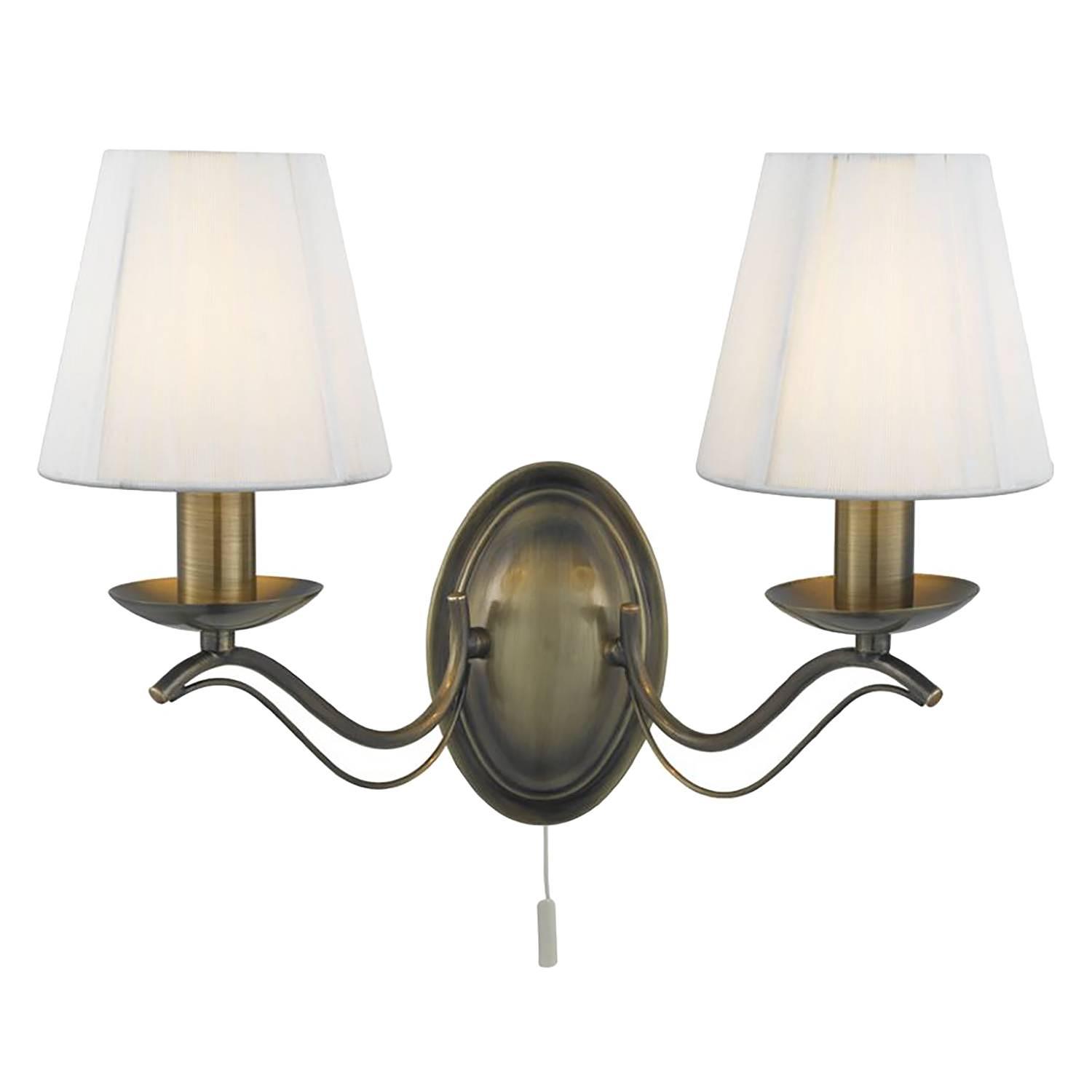 Wandleuchte Andretti I Mischgewebe / Stahl 2-flammig 1