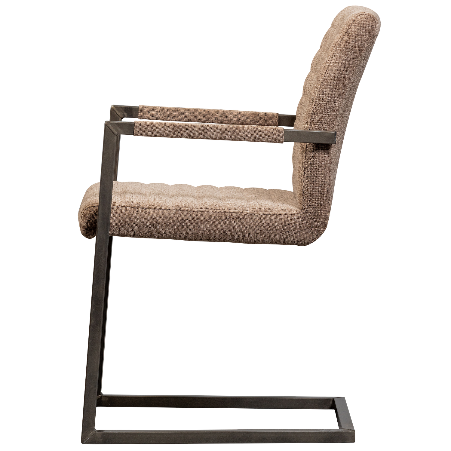 2x Oak Dining Chair Textile Brown 3