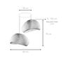 2-Flammig Wabi Sabi Dustfalls Pendelleuchte Beton Grau 7