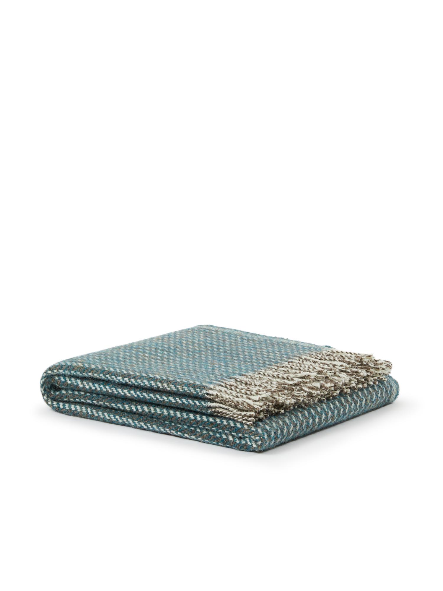 Adamo Coperta 100% lana vergine Blu melange 4