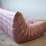 Togo Sofa 3-seater velvet pearl pink 2
