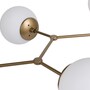 Lampada a sospensione 6 sfere di vetro metallo bianco oro 3