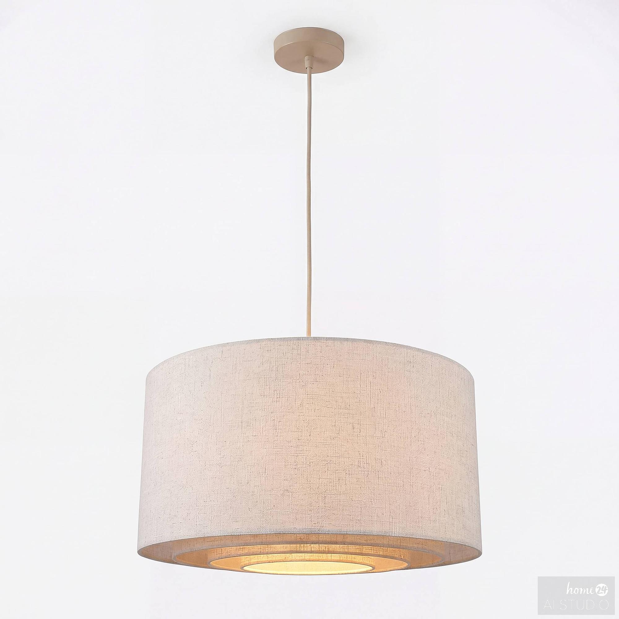 Xelto Pendelleuchte 1-flammig Leinen Eisen  4