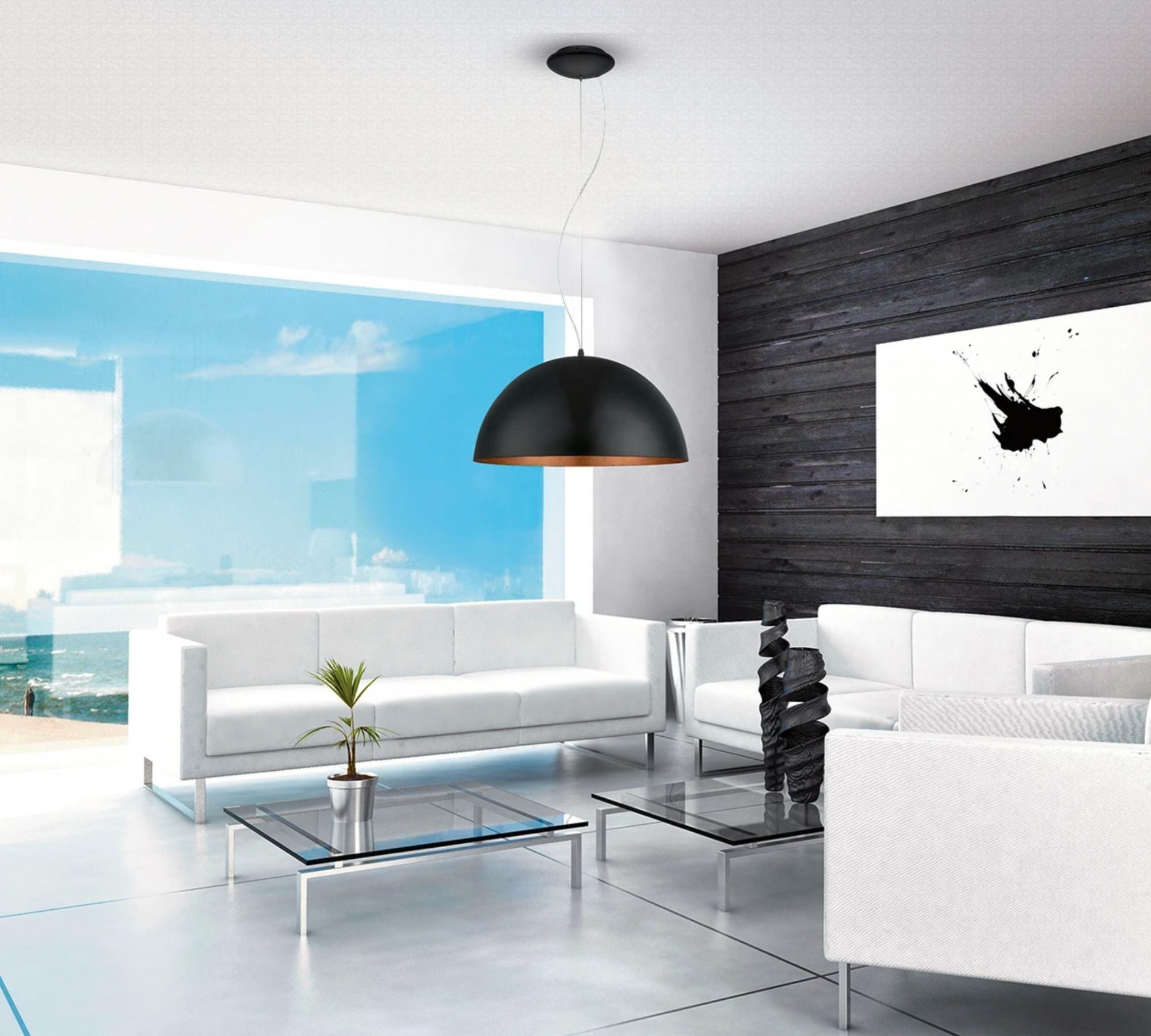 Pendant lamp 1-light Steel Black Copper 2