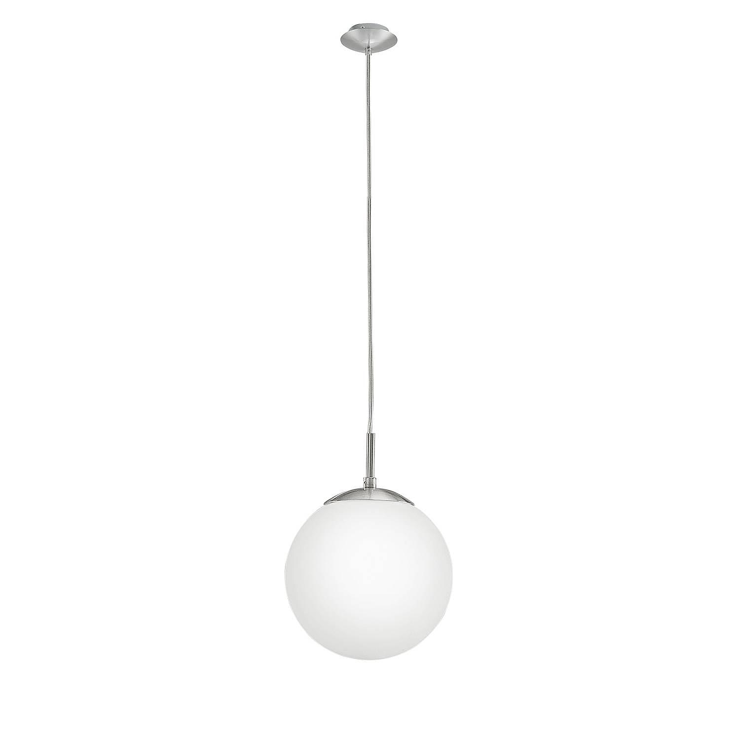 Pendant lamp opal glass 1-bulb silver Ø 20cm 3