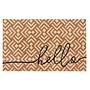 Kokos Geometric Hello Fußmatte Beige Weiß 1