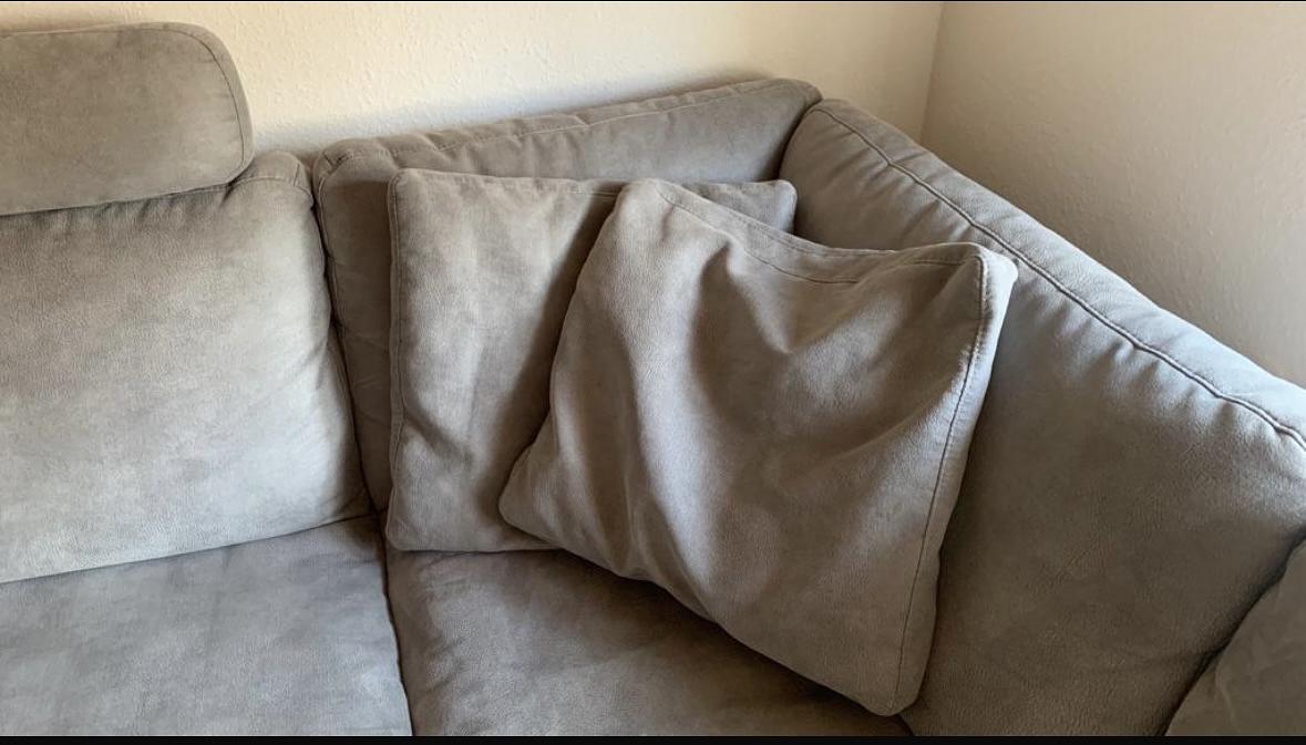 Ecksofa Polyester Grau 2