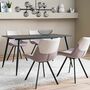 2x Cielo II Dining chair steel fabric stone brown 0