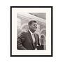 Stampa d'arte Kennedy Speech con cornice bianco e nero 0