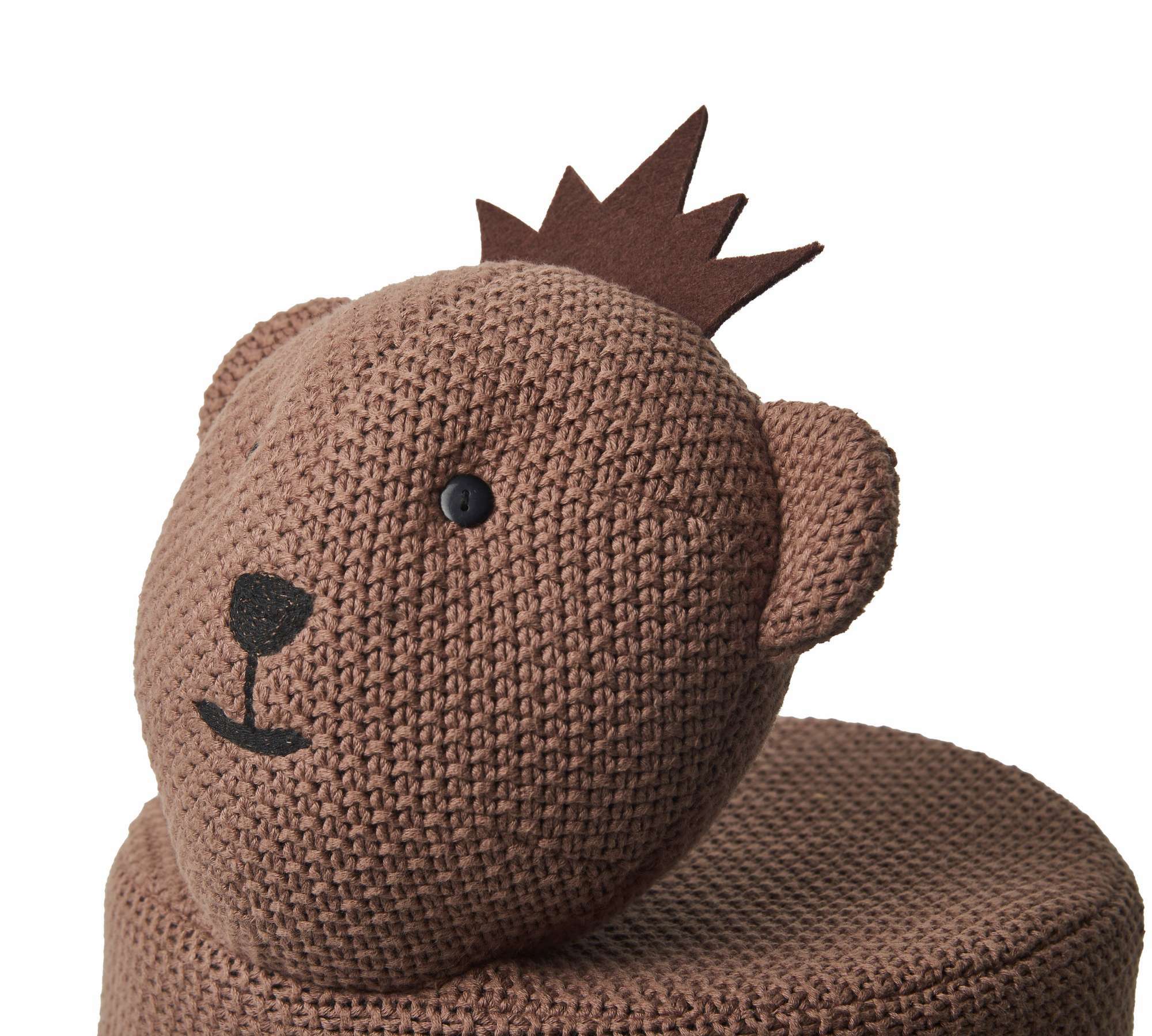 Yogui Kinderhocker Baumwolle Holz Braun 3