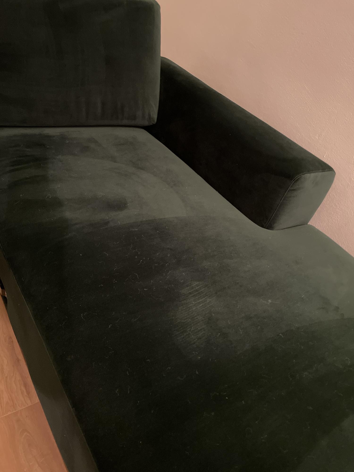 Sofa 3-Sitzer Récamiere Rechts Samt Grün 9