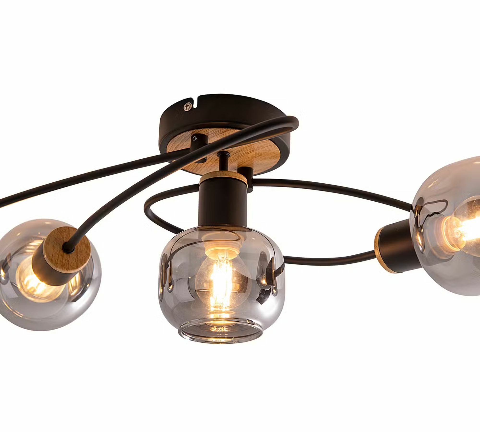 Ceiling light Glass Iron Black Brown 5