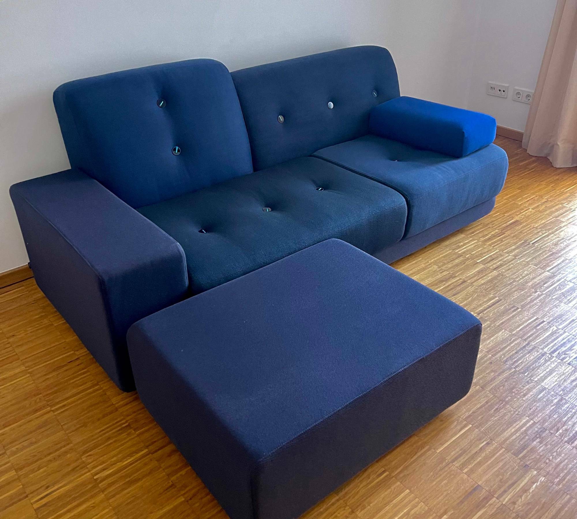 Vitra Polder 2-Sitzer Sofa Stoff Dunkelblau  0