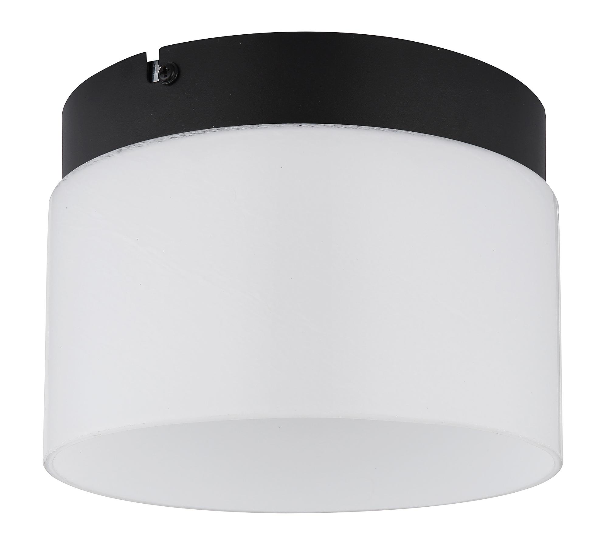 Trenton LED ceiling light 1-bulb opal glass iron 1