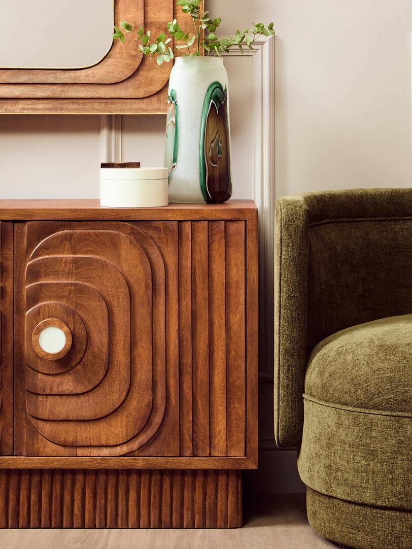 Decio Großer Box Runder Creme Braun 8