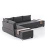 Fly Ecksofa Links mit 2 Hockern Anthrazit 5