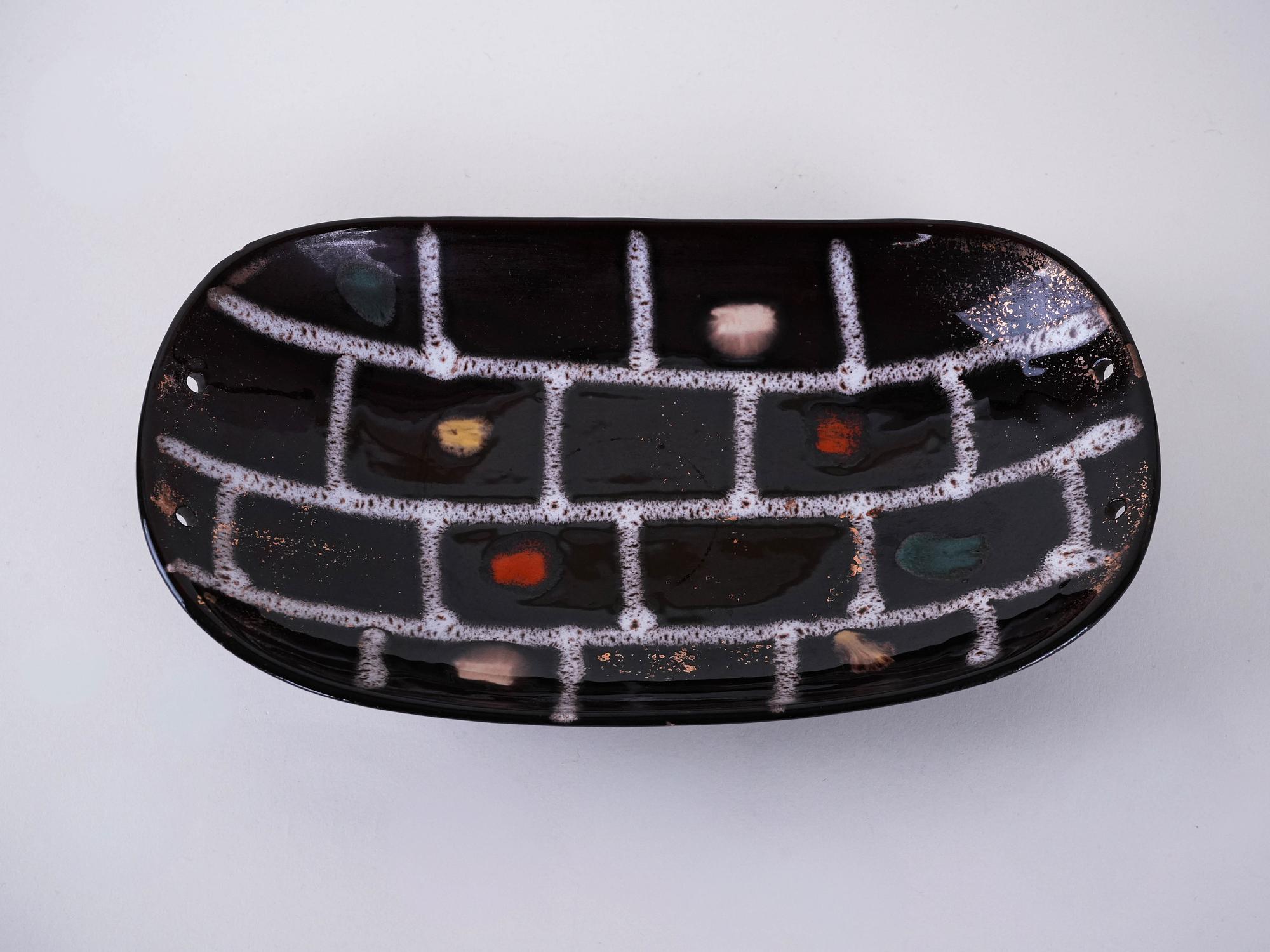 Ceramic plate Green 1960s 4