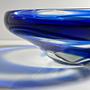 Vintage Schale Glas Blau 1970er Jahre 3