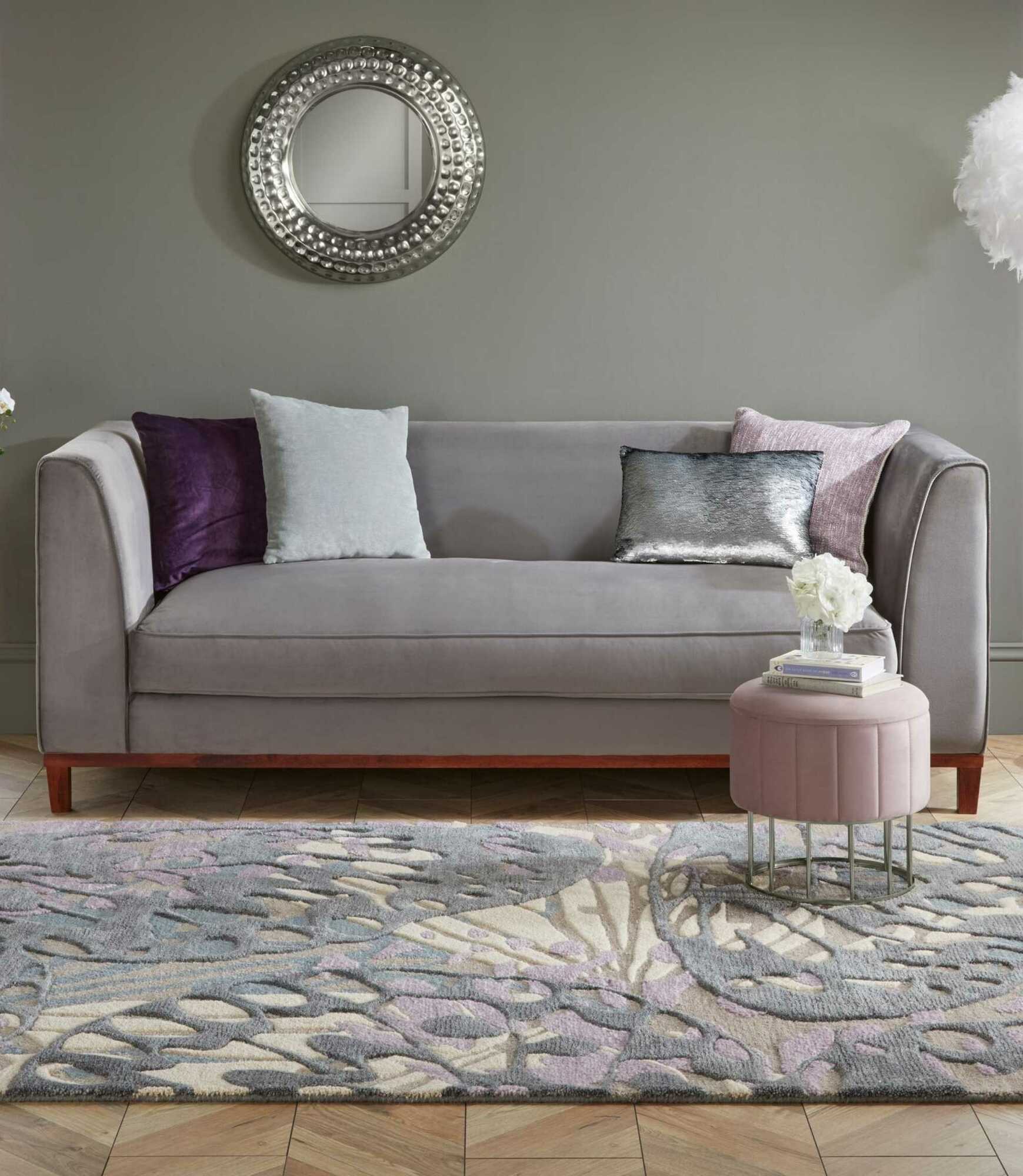 Wollteppich Camilla Handgefertigt Mauve 160 x 230 cm 0