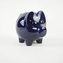 Piggy Bank Navy Blue 1970s 1
