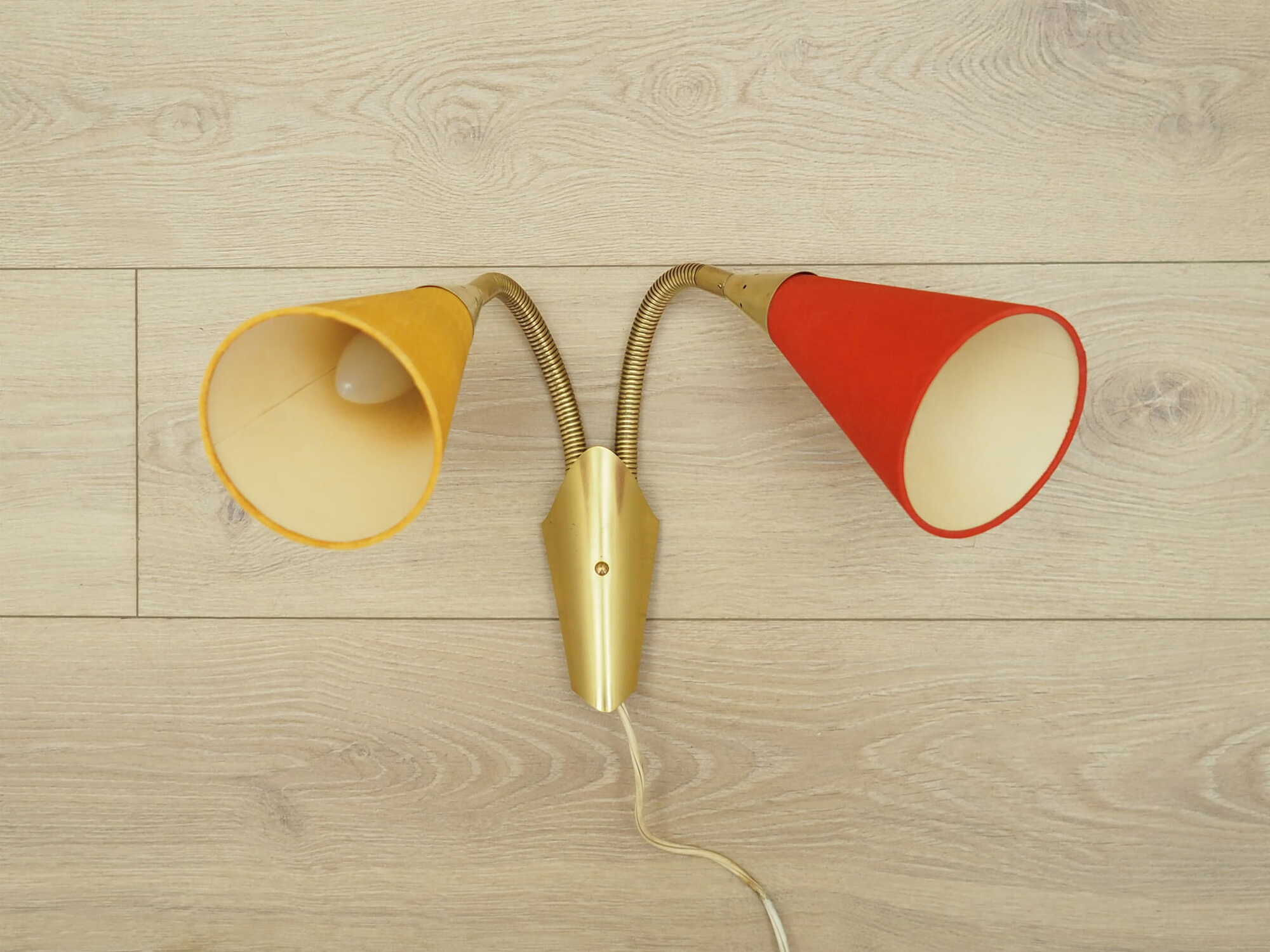 Vintage wall lamp metal textile multi-colored 1970s 3