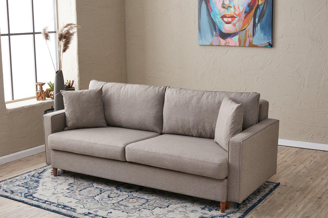 Eva Schlafsofa 3-Sitzer Creme 1