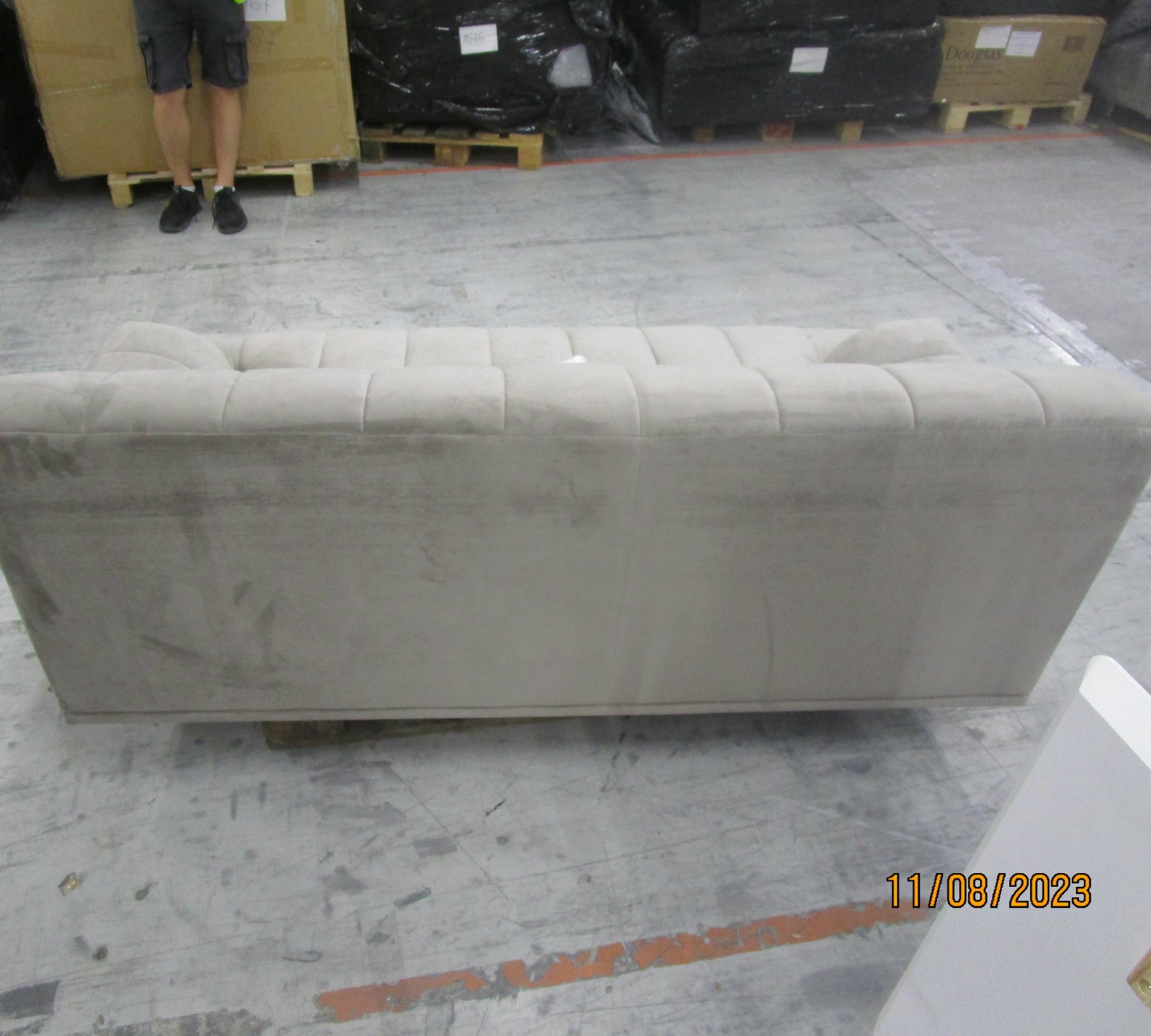 Sofa 2-Sitzer Samt Grau 2