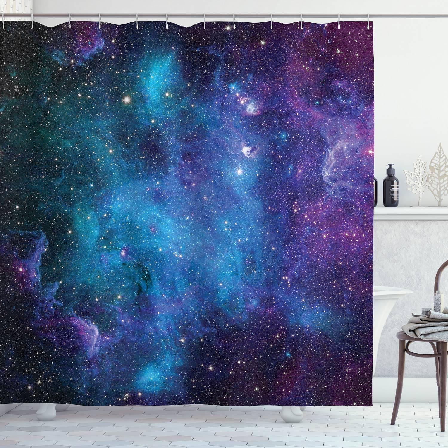 Duschvorhang Galaxy Polyester Navy Lila 175 x 180 cm 2
