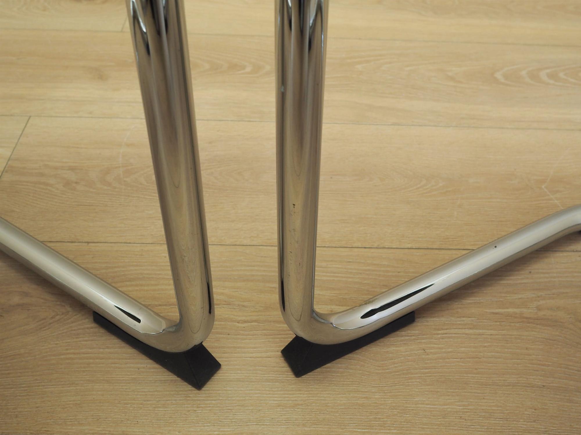 4x Dining chair leather metal 1980s 7