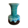 Vintage Vase Keramik Blau 1970er Jahre 0