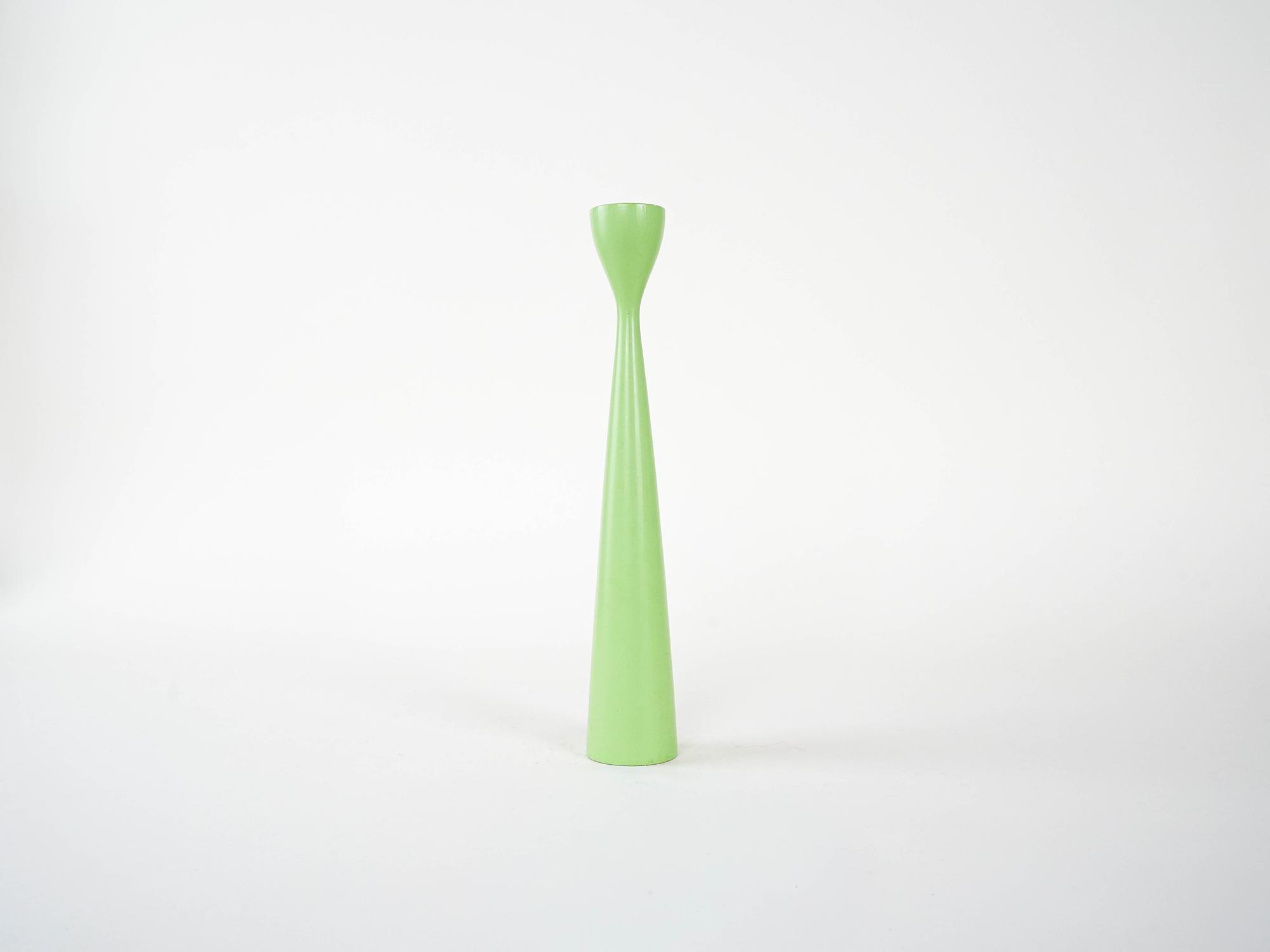 Candlestick 1970s Pastel Green 1